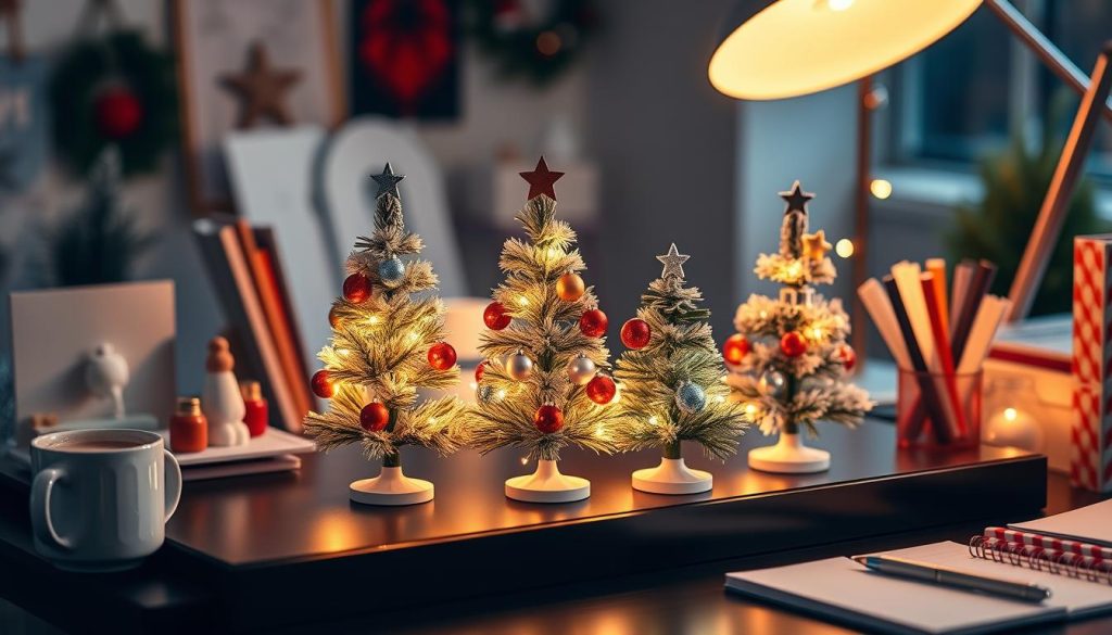 small Christmas trees for desks