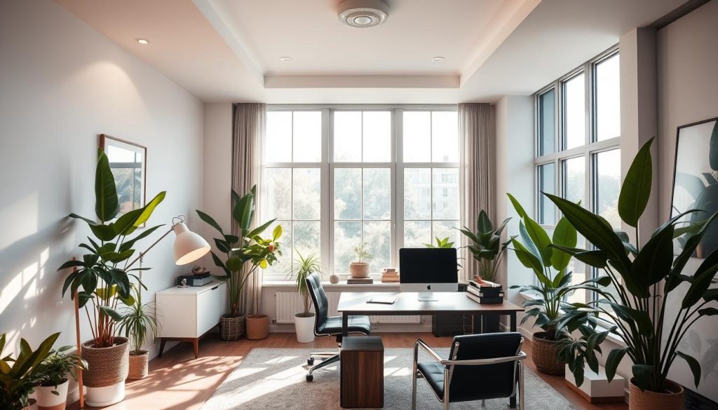 strategic lighting placement home office