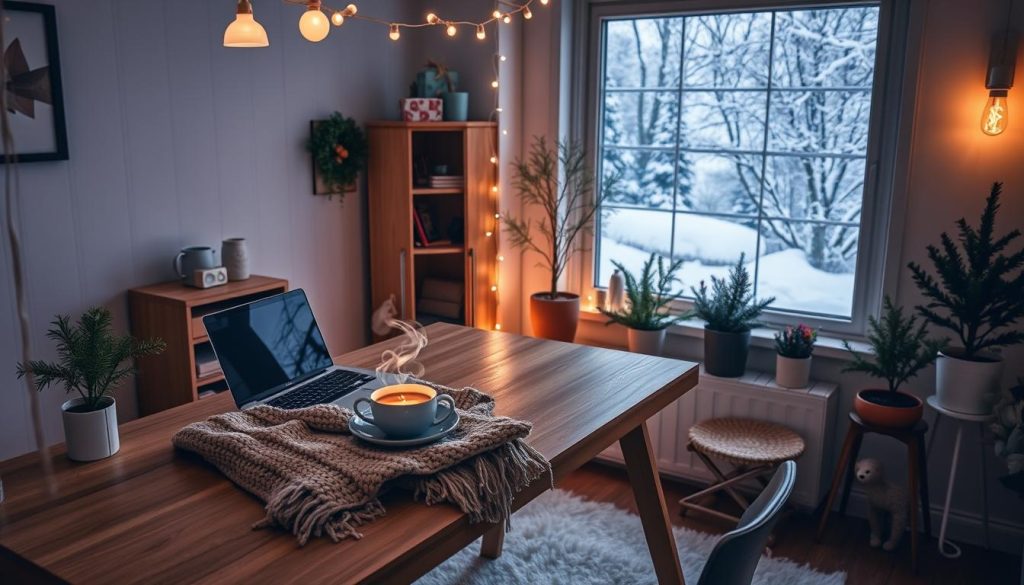 winter decor for productivity