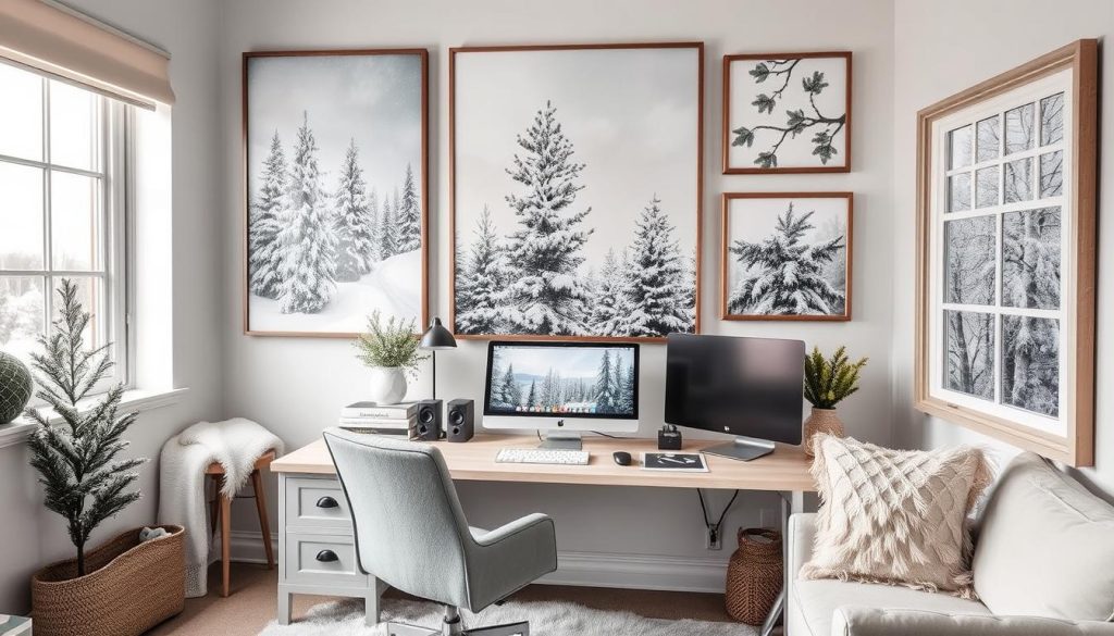 winter wall art home office decor