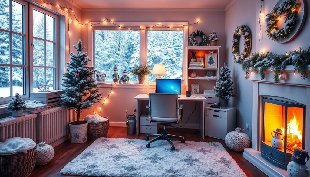 winter wonderland workspace inspiration