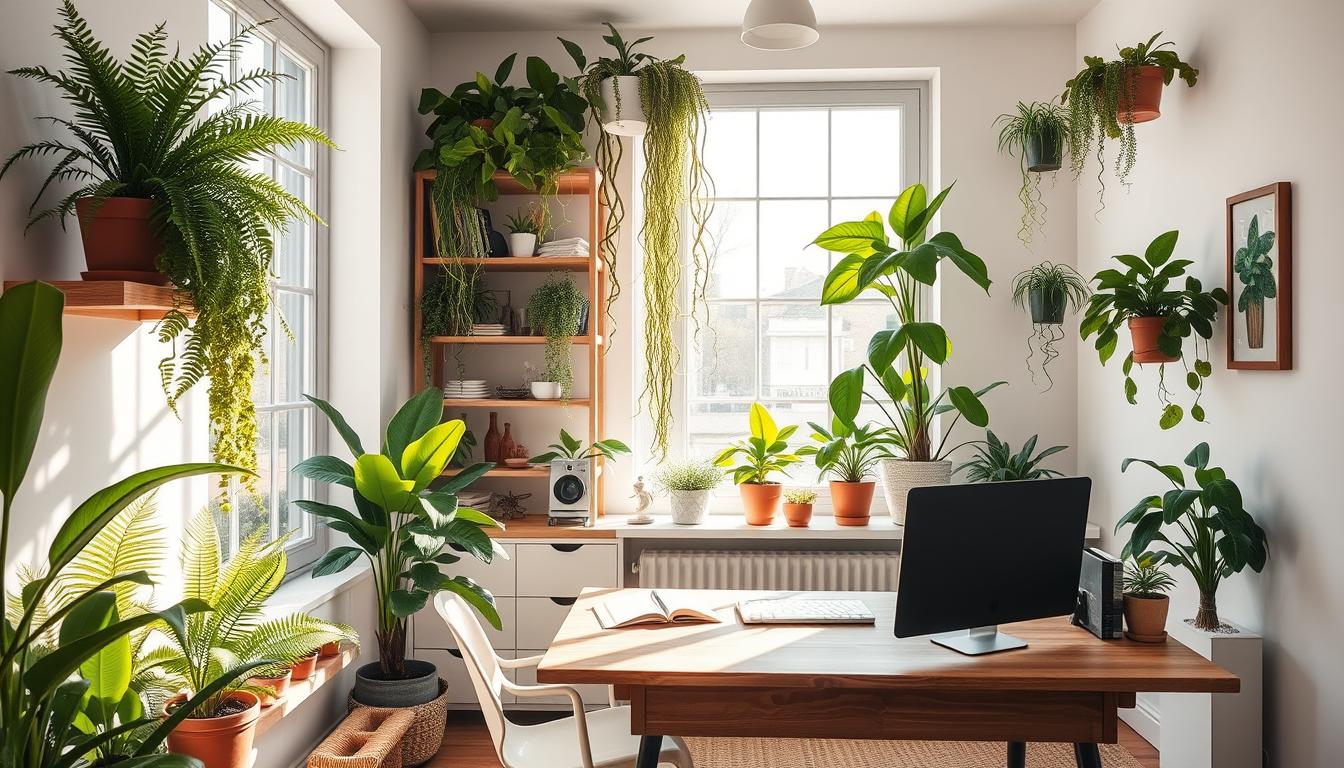 Indoor plant maintenance for home office