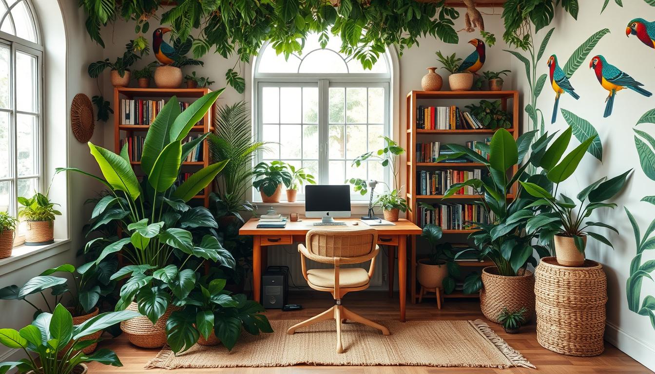 Jungle-themed home office design