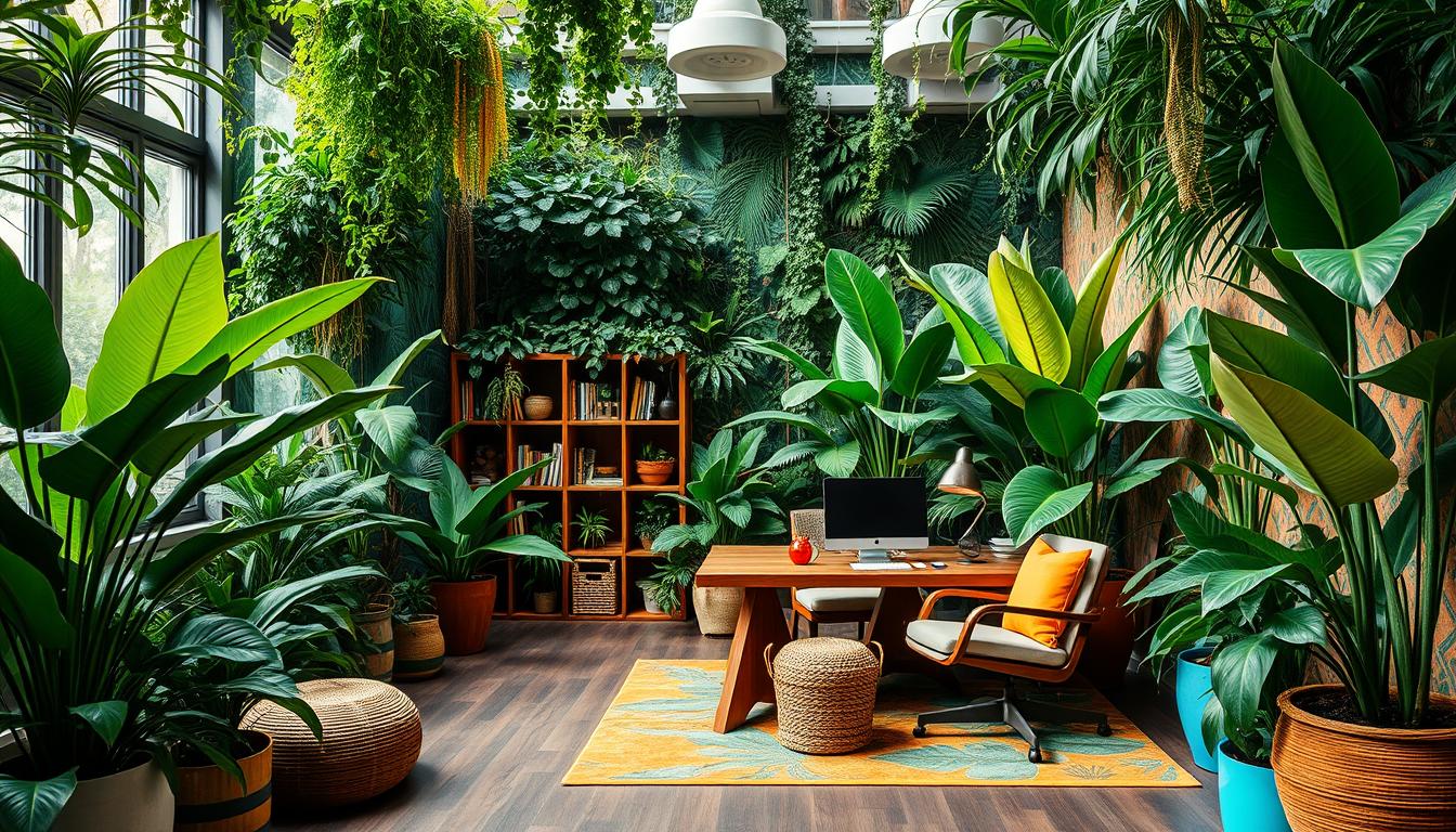 Jungle-themed office color schemes