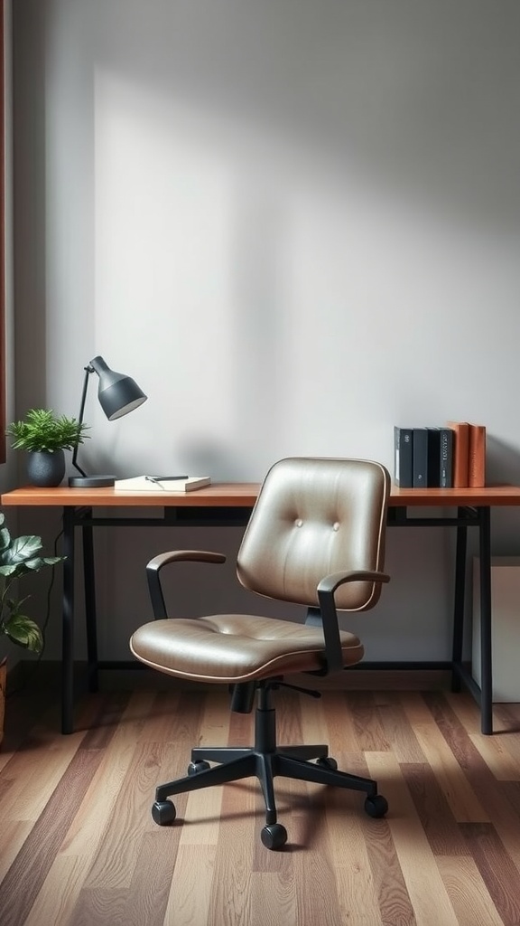 Stylish office chair in a masculine home office setting