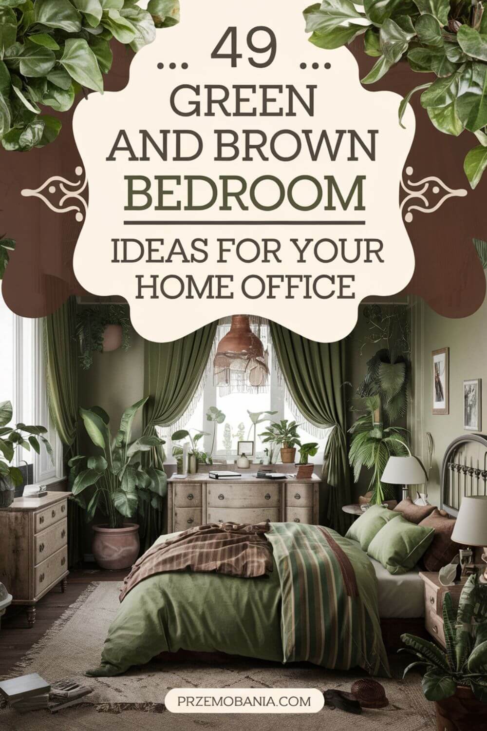 49 Green and Brown Bedroom Ideas for Your Home Office