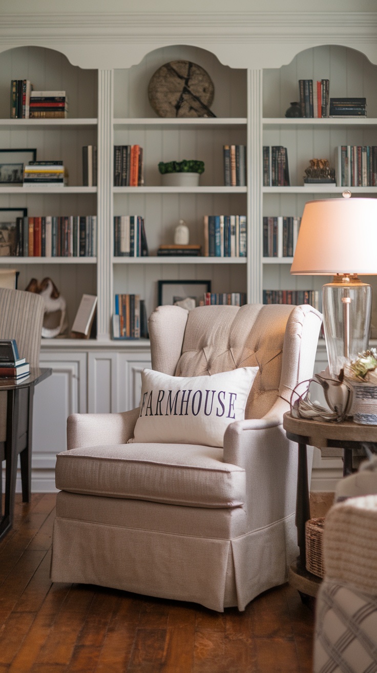 A cozy home office with a large window, flowers on the desk, and a laptop set up.