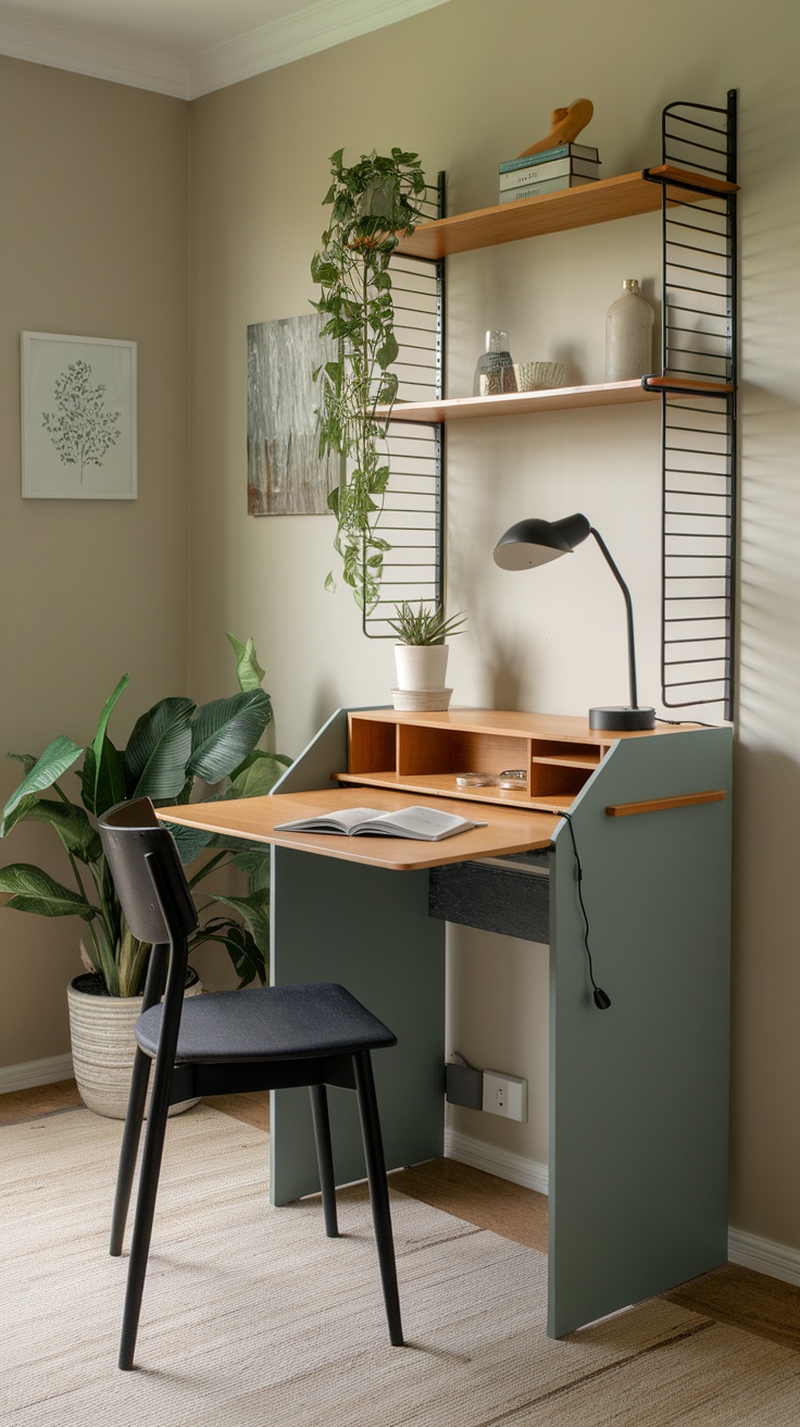 Stylish multi-functional home office setup with a central table and comfortable chairs.