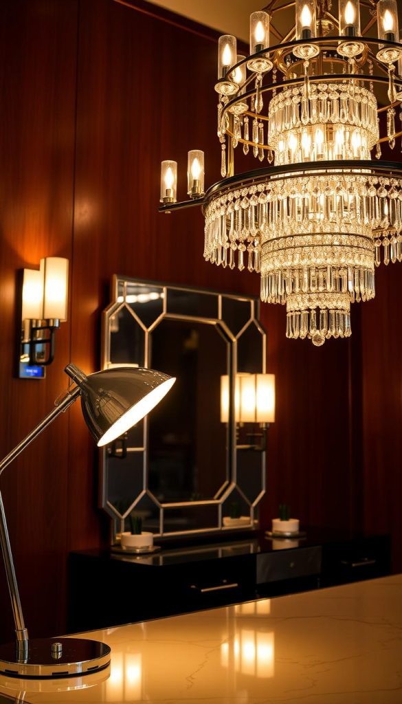 Art Deco style workspace lighting