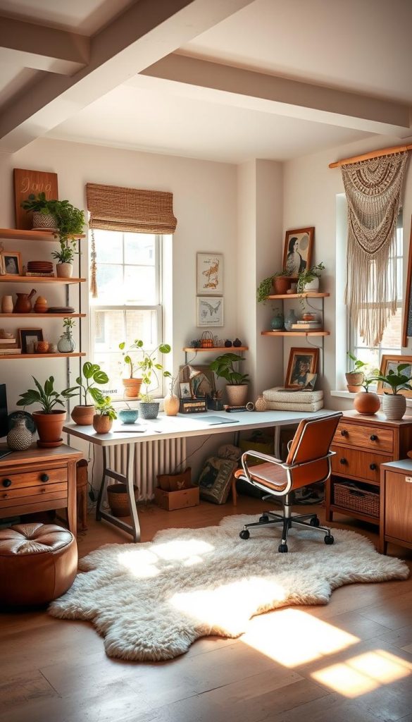 Contemporary Boho Workspace