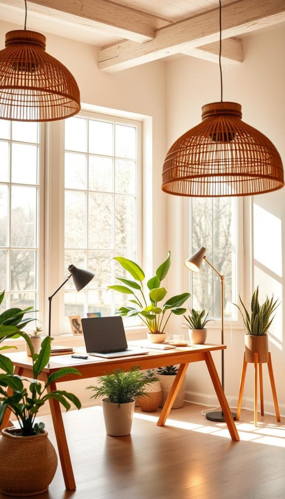 Contemporary Boho Workspace Lighting