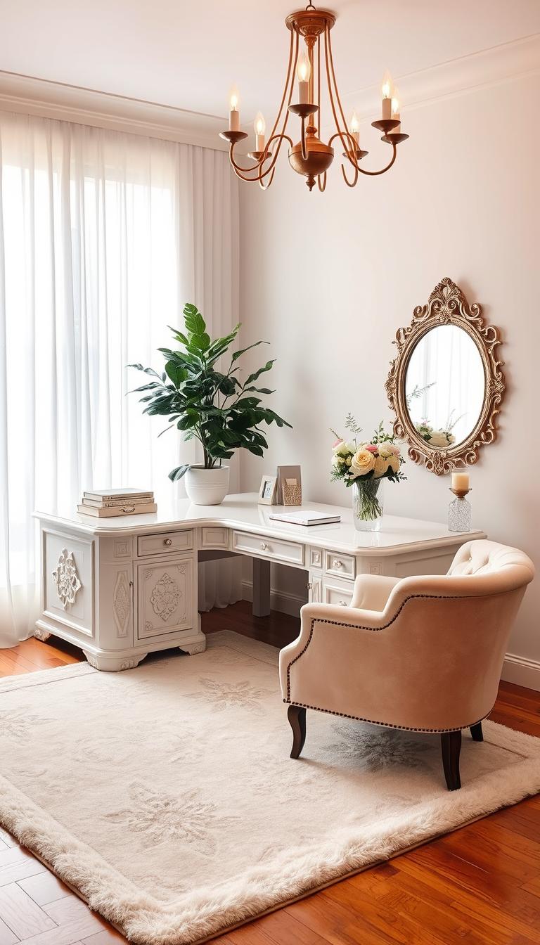 Elegant Feminine Workspace
