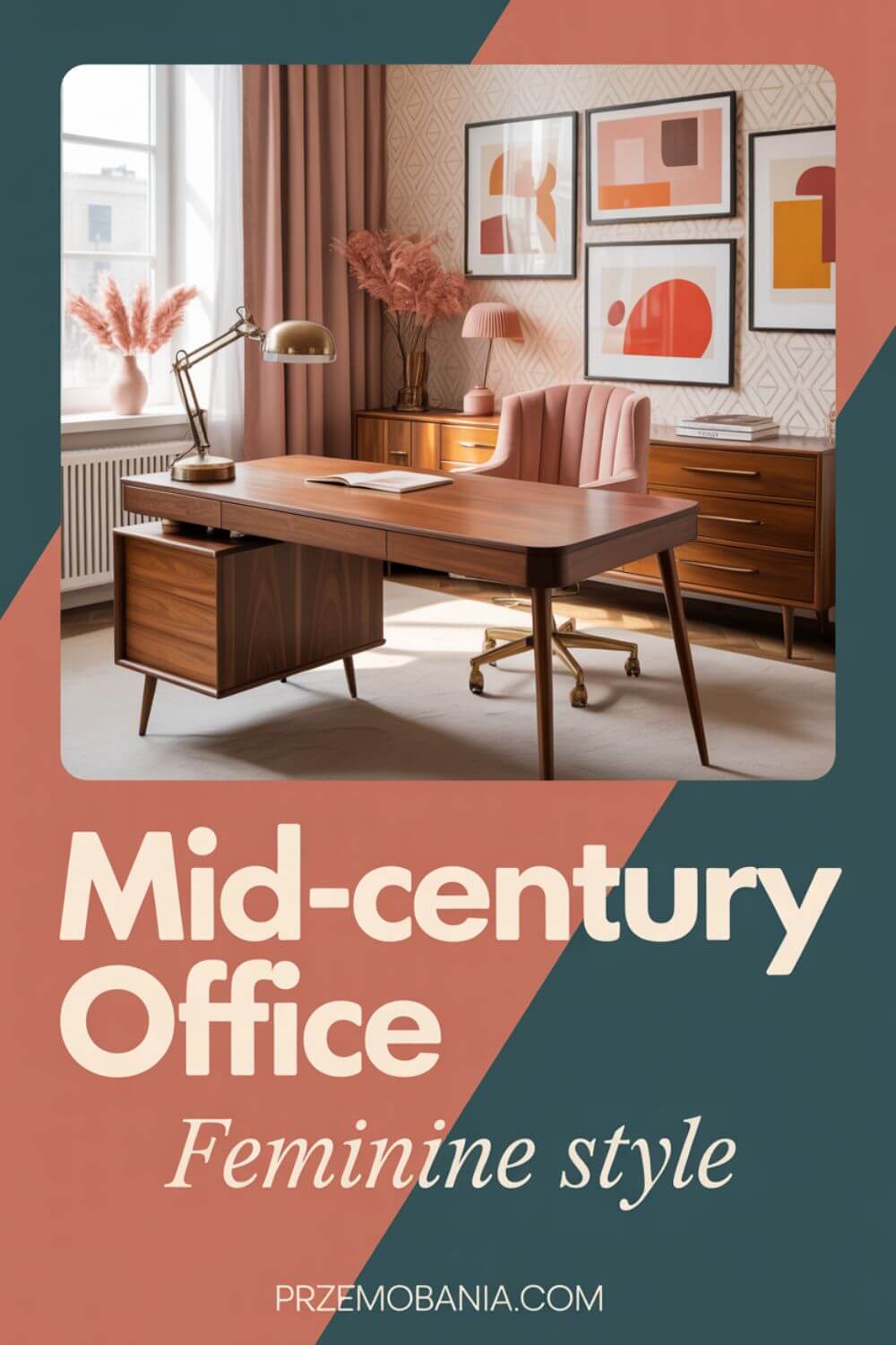 Feminine Mid-Century Office 5