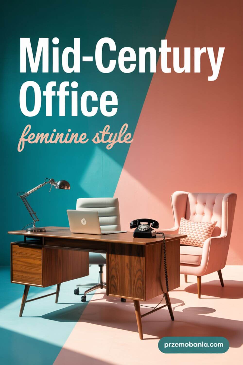 Feminine Mid-Century Office 9