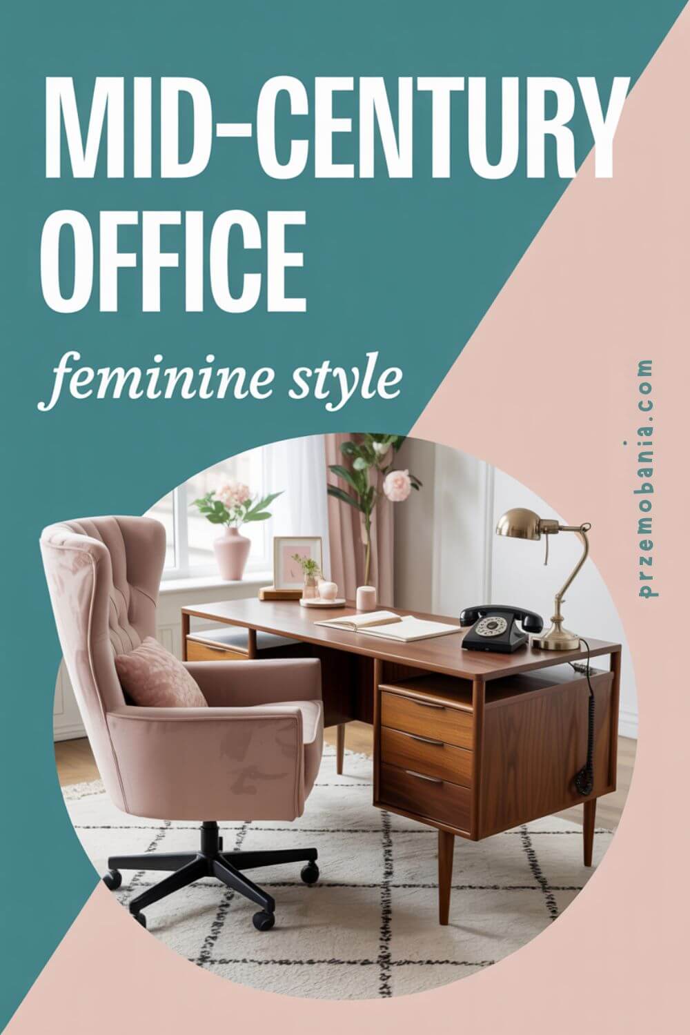 Feminine Mid-Century Office