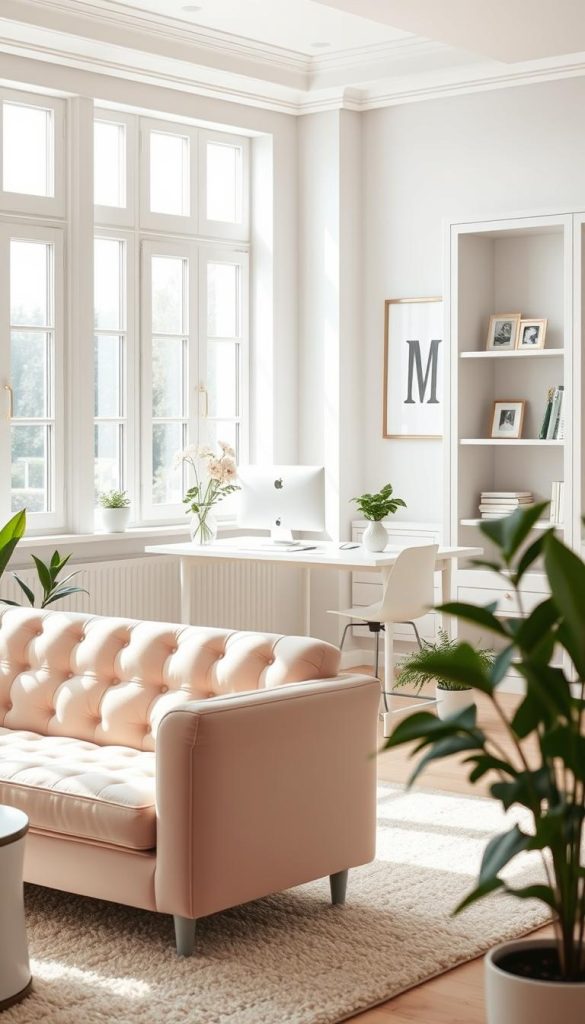 Feminine Scandinavian Office Design Feminine Scandinavian Office Design