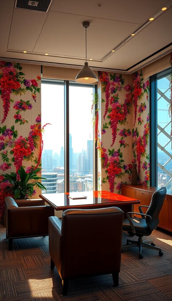 Floral Wallpaper Office