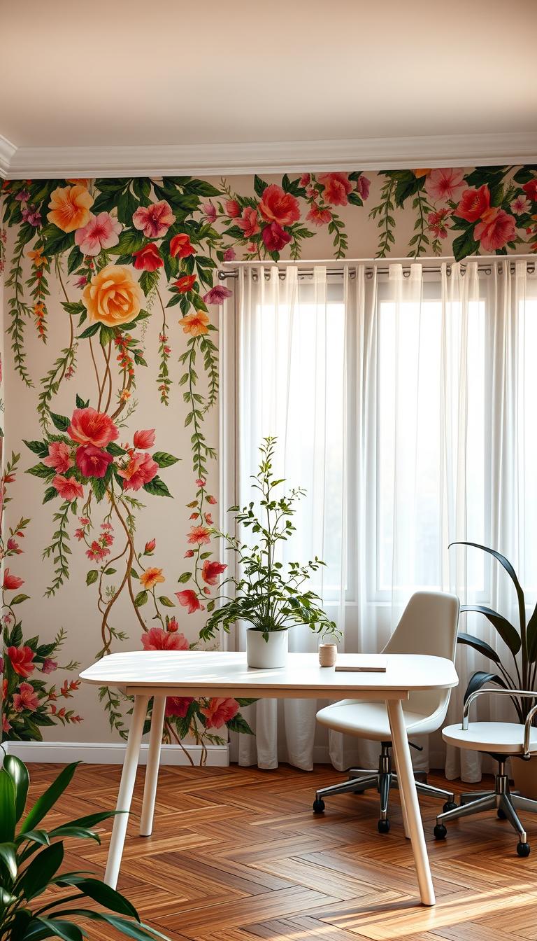 Floral Wallpaper Office