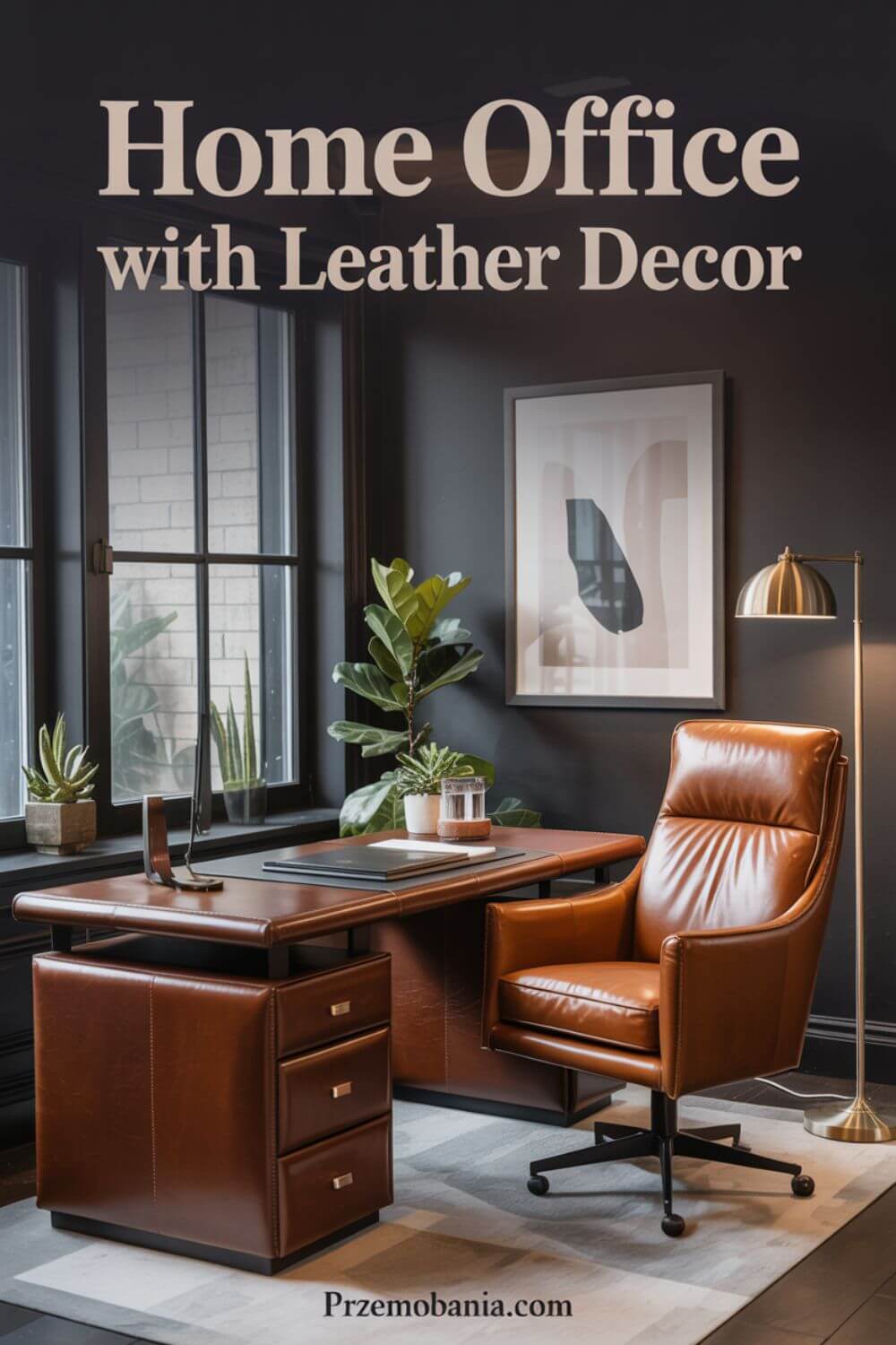 Home with Leather Accents Office pin