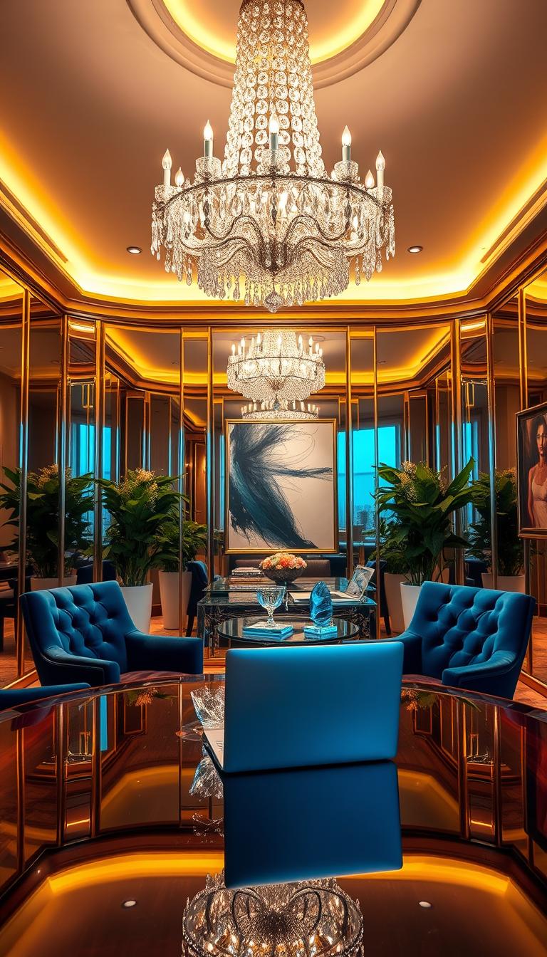 Luxe Crystal & Mirror Office