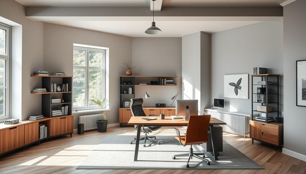 Modern masculine workspace
