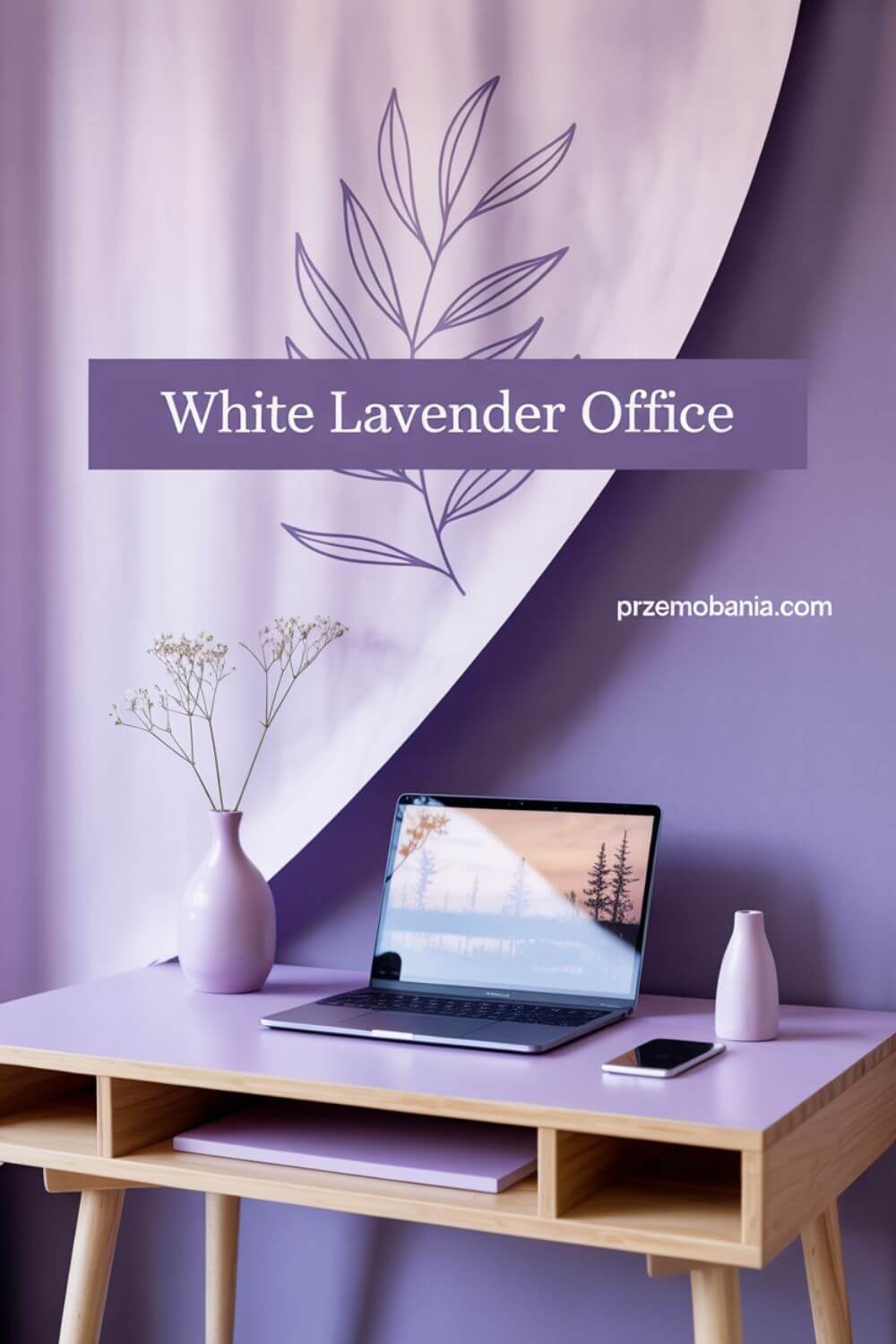 White & Lavender Office pin