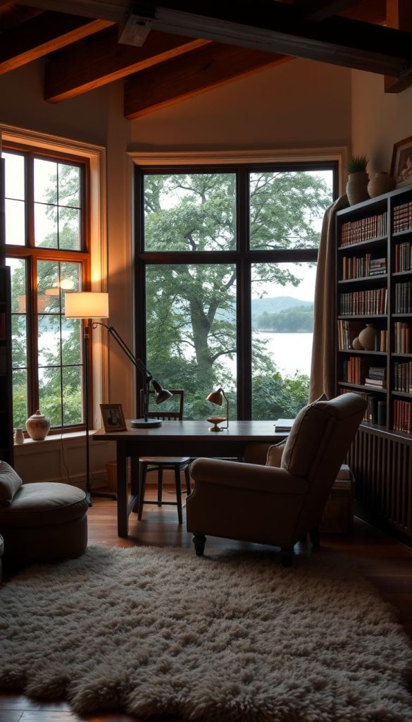 cozy home office setup