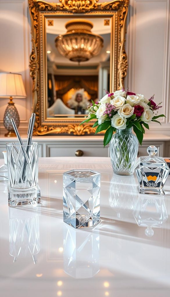 crystal desk accessories