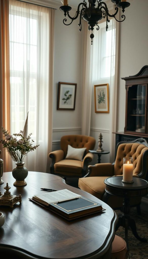 elegant feminine workspace