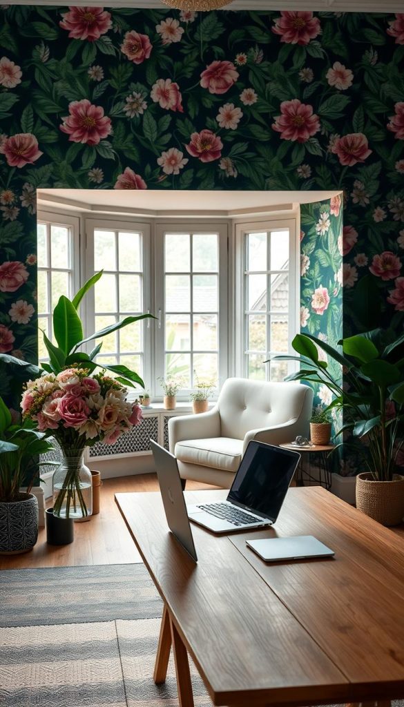 floral office decor
