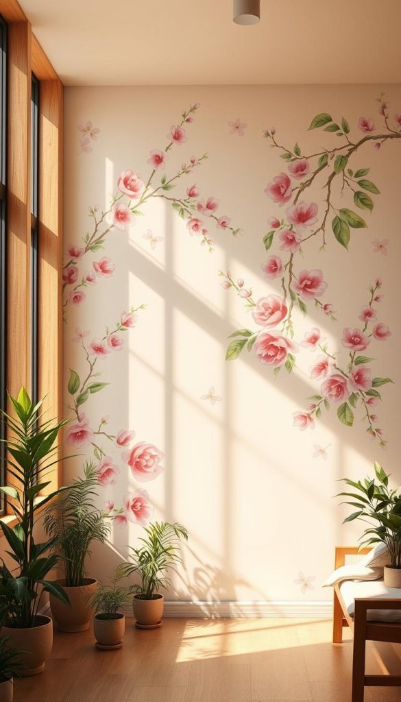 floral wallpaper for spring office decor