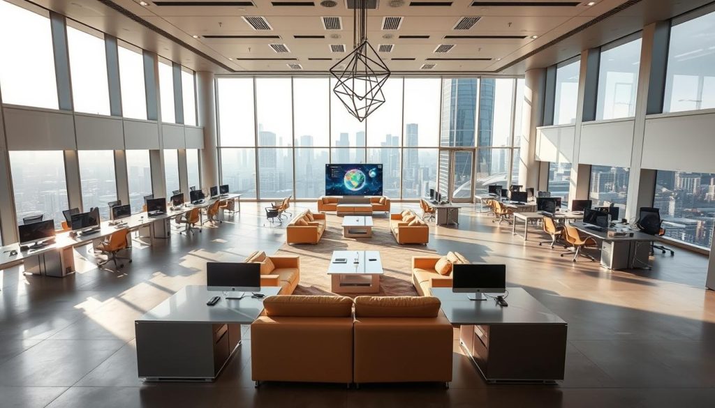 futuristic office environment