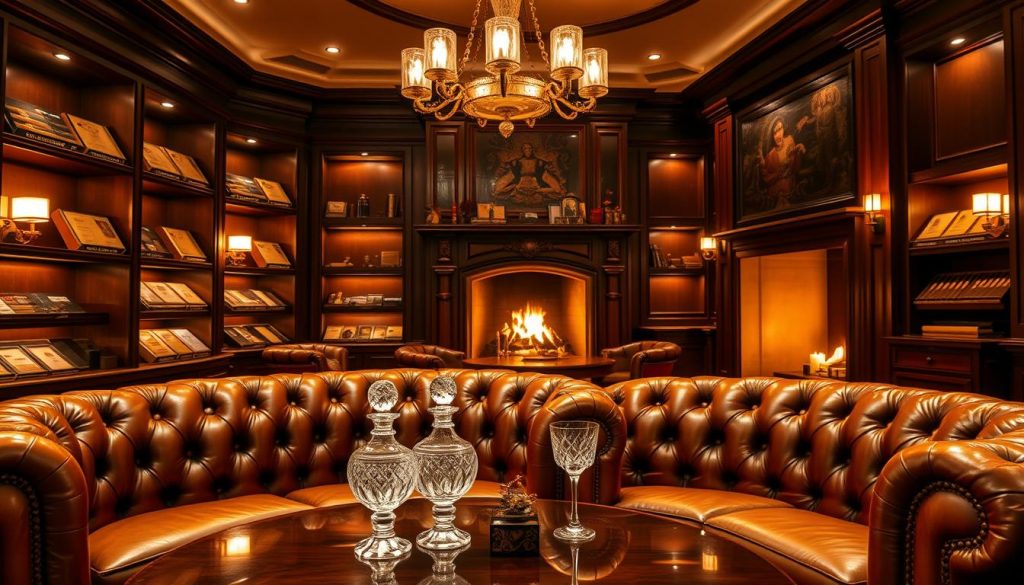 luxury cigar lounge décor