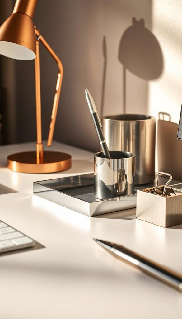 metallic office accents
