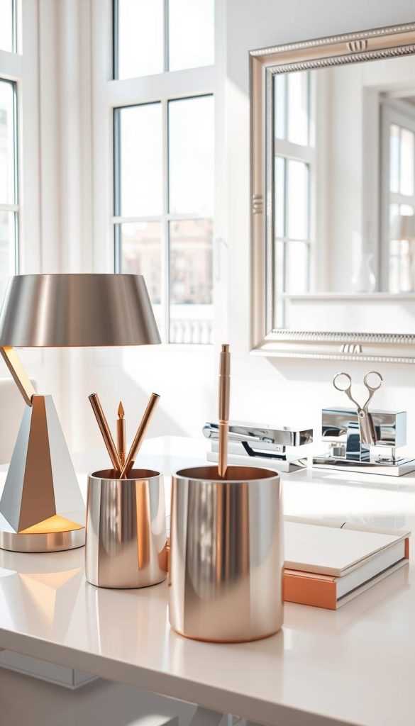 metallic office accents
