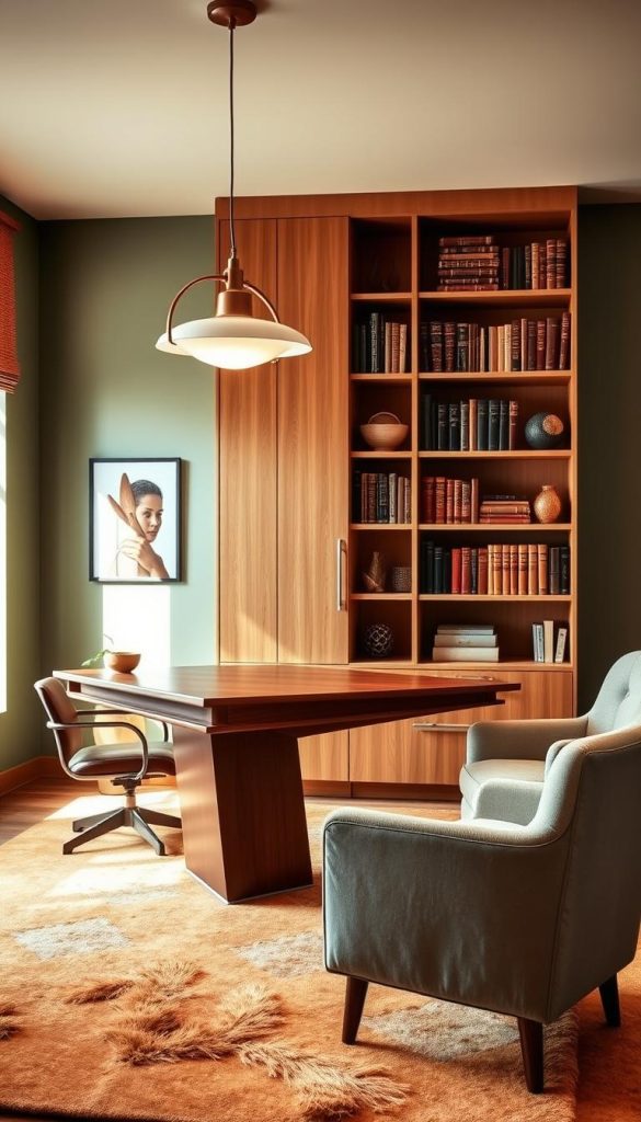 mid-century modern office