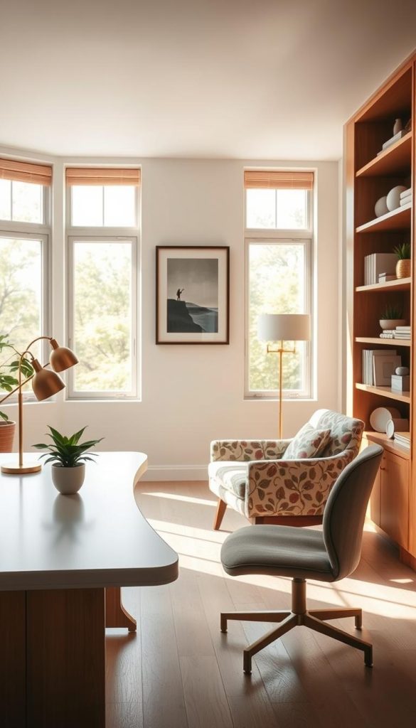 mid-century modern office
