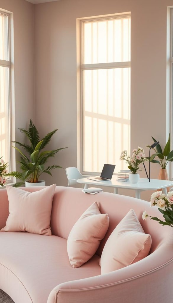 pastel aesthetic office design