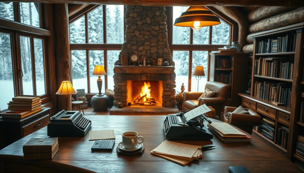 rustic cabin office design