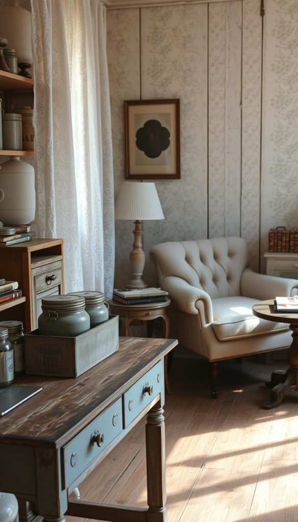 shabby chic office storage