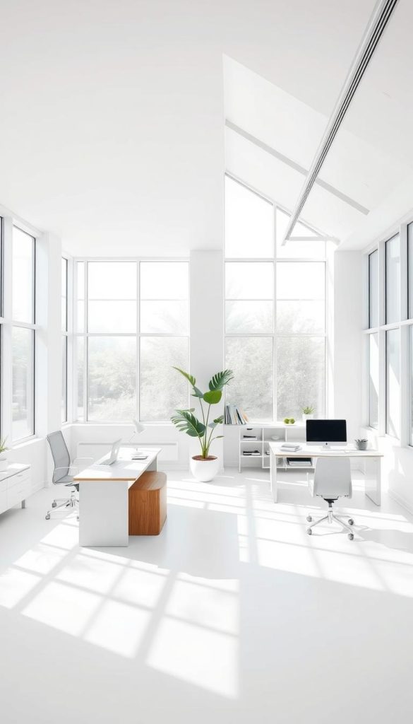 white office design with natural light white office design with natural light