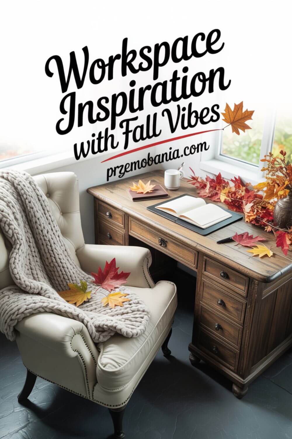 48 Cozy Workspace Inspirations with Fall Vibes pin
