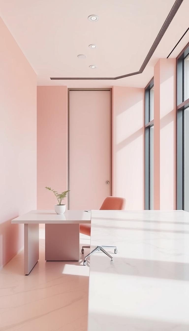 Blush Pink & Marble Office