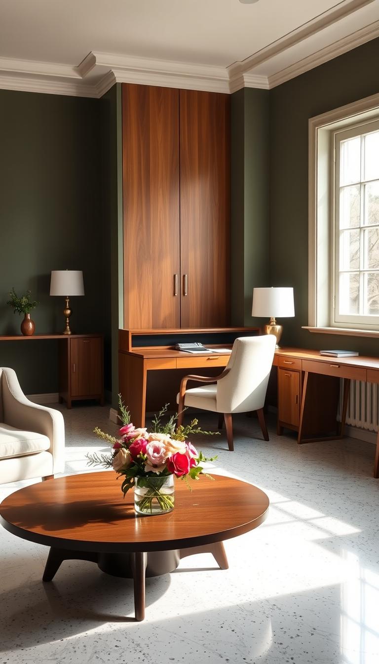 Feminine Mid-Century Office