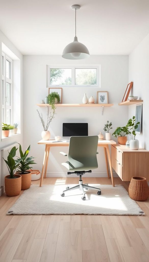 Feminine Scandinavian Office Space