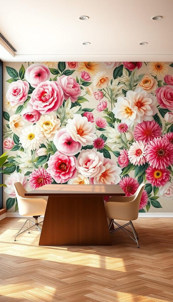 Floral Wallpaper Ideas for Office Spaces