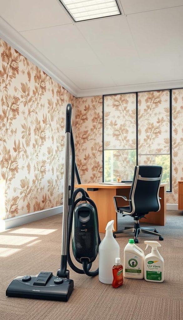 Floral Wallpaper Office Maintenance