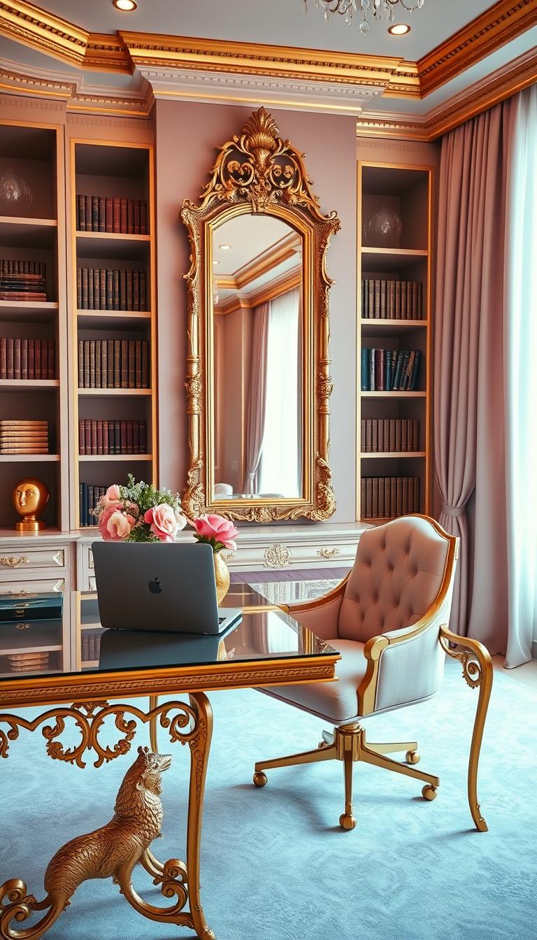 Glam Gold & Blush Office