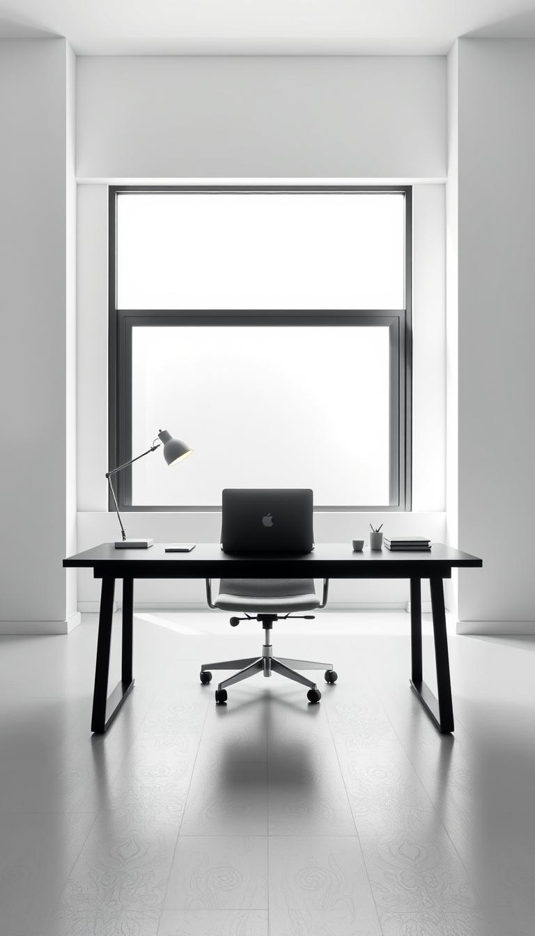 Minimalist Black And White Office