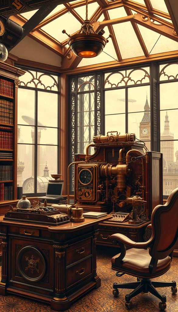 Steampunk office technology